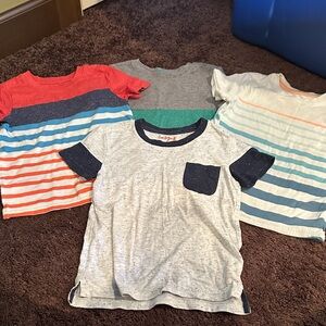 Cat & Jack Kids Striped Tees - Red, Blue, Gray